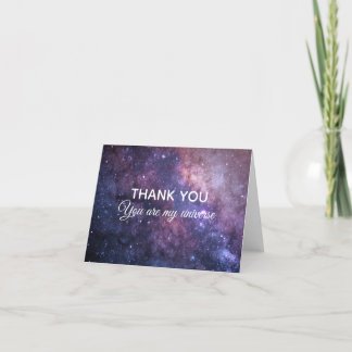 Carte De Remerciements Galaxie cosmique VOUS ÊTES MON UNIVERS L'Espace me