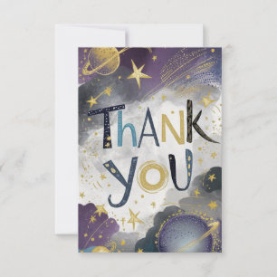 Carte De Remerciements Galaxy Starry Meteor Celestial