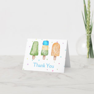 Carte De Remerciements Garçon prêt à faire la pop Baby shower d'été