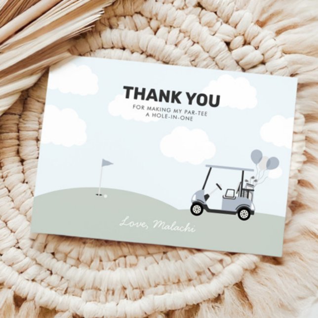 Carte De Remerciements Garçons' Hole-In-One Golf 1er anniversaire (Créateur téléchargé)