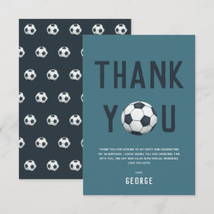 Carte De Remerciements Garçons Mignons Football Sports Enfants 1er Annive