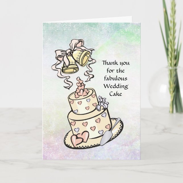 Carte De Remerciements Gâteau de Mariage - De Nombreuses Utilisations - S (Devant)
