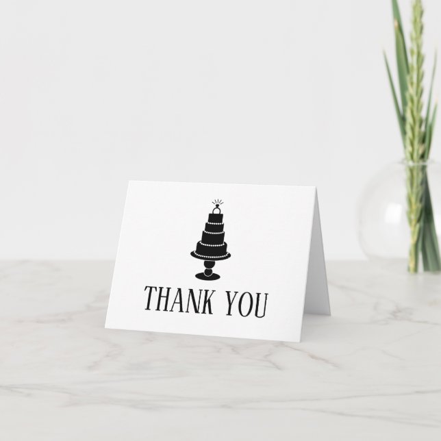 Carte De Remerciements Gâteau mariage (Devant)