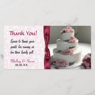 Carte De Remerciements Gâteau Mariage rose