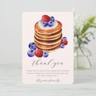 Carte De Remerciements Gâteaux pancakes aquarelle chic brunch & shower de