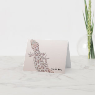 Carte De Remerciements Gecko tacheté par le léopard sur le sable