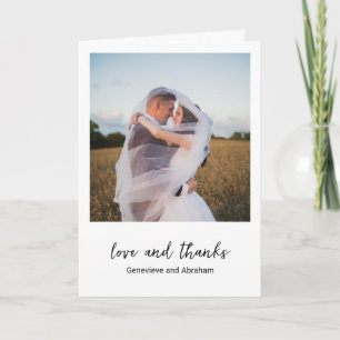 Carte De Remerciements Genevieve Photographie noir et blanc Mariage moder