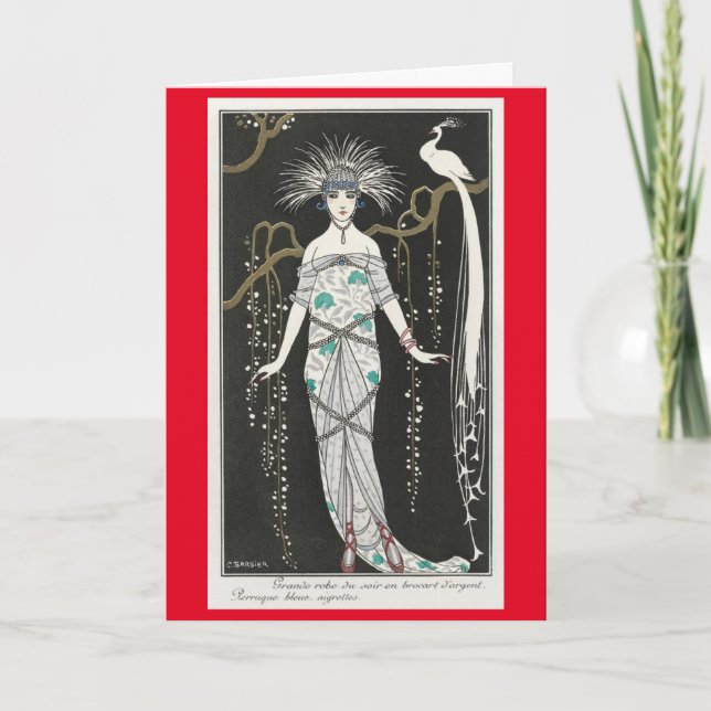 Carte De Remerciements George Barbier Mode Art déco (Devant)
