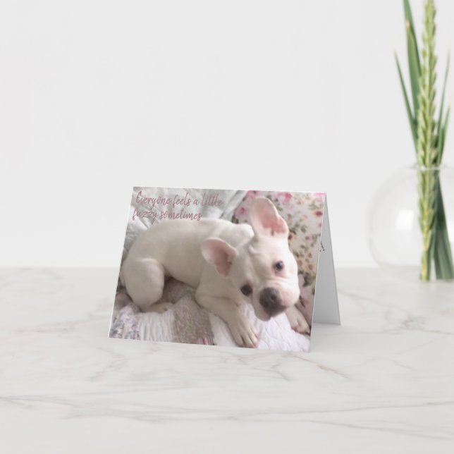 Carte De Remerciements Get Well Card French Bulldog Floral Shabby Chic (Devant)