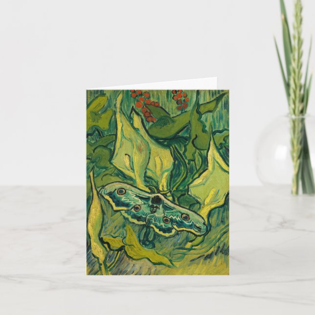 Carte De Remerciements Giant Peacock Moth par Vincent van Gogh (Devant)