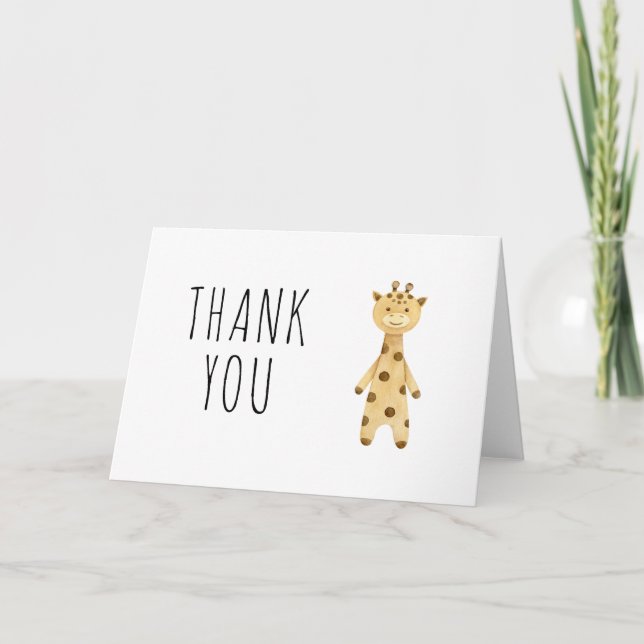Carte De Remerciements Girafe mignonne  (Devant)