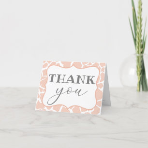 Carte De Remerciements Giraffe fille bébé rose