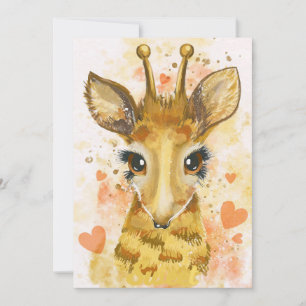 Carte De Remerciements Giraffe Lover Jolie Giraffe