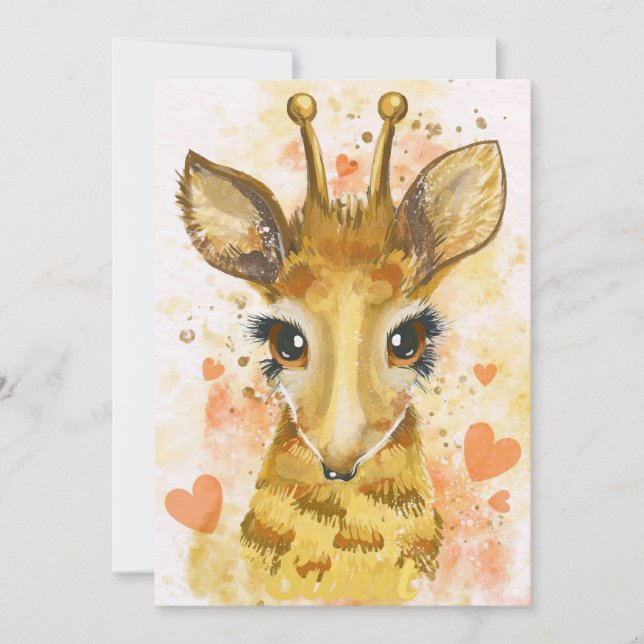 Carte De Remerciements Giraffe Lover Jolie Giraffe (Devant)