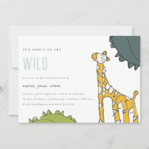 Carte De Remerciements Giraffe Sauvage Enfant Tiré N'Importe Quel Âge Ann