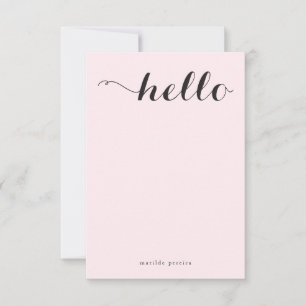 Carte De Remerciements Girly noir rose élégant plat chic de nom de note
