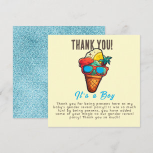 Carte De Remerciements Glace Cream Genre Revey Party C'est un garçon
