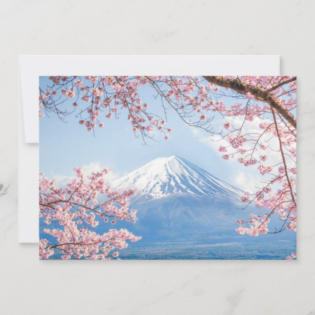 Carte De Remerciements Glace et neige | Cherry Blossoms Mt. Fuji Japon (Devant)