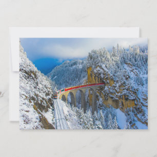 Carte De Remerciements Glace et neige   Express Bernina, Suisse