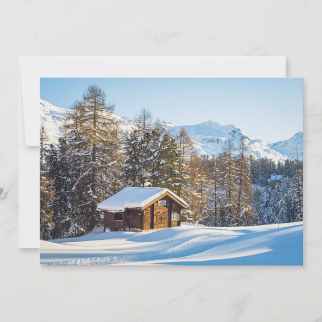 Carte De Remerciements Glace et neige | Journal d'hiver Cabine Alpes suis (Devant)