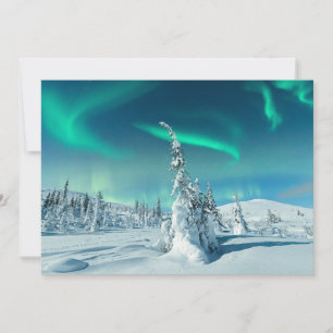 Carte De Remerciements Glace et neige Northern Lights, Laponie, Finland