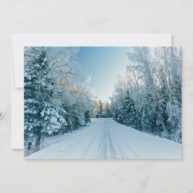 Carte De Remerciements Glace et neige | Route d'hiver gelée Russie, Sibér (Devant)