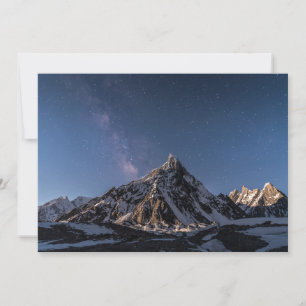 Carte De Remerciements Glace et neige   Voie Lactée Glacier Baltoro, Paki