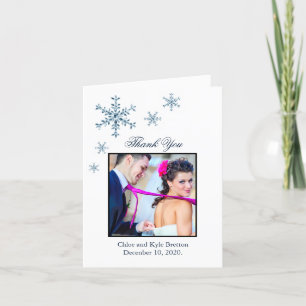 Carte de remerciements glacial de mariage de