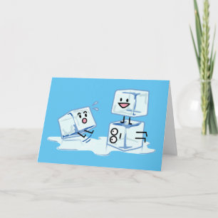 Carte De Remerciements glaçons cubes glace cube d'eau glissant cheminée f