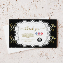Glam Black Gold Hair Stylist Business