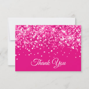 Carte De Remerciements Glitterie Hot Rose Sweet 16