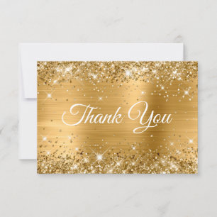 Carte De Remerciements Glittery Gold Foil 21e anniversaire