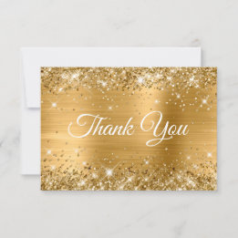 Carte De Remerciements Glittery Gold Foil 40e anniversaire