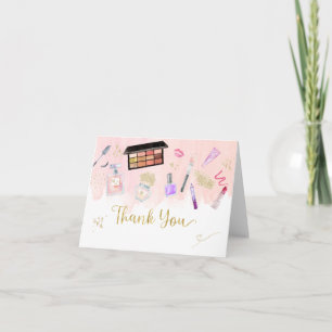 Carte De Remerciements Glitz & Glam Spa or rose Anniversaire