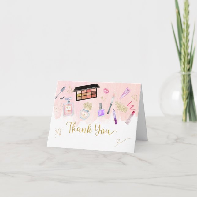 Carte De Remerciements Glitz & Glam Spa or rose Anniversaire (Devant)