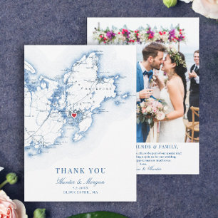 Carte De Remerciements Gloucester Cape Ann MA Mariage Flat