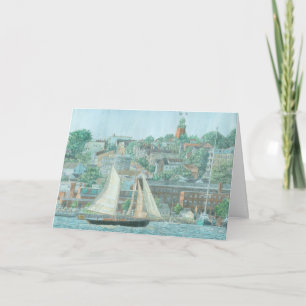 Carte De Remerciements Goélette dans la baie de Casco