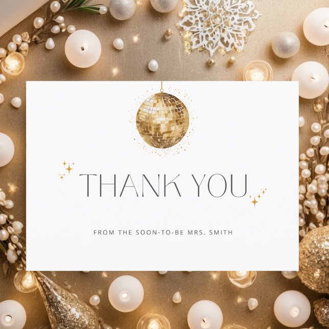 Carte de remerciements Gold Disco Ball (Créateur téléchargé)