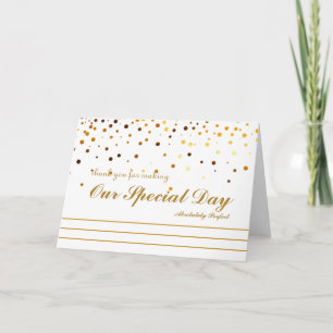 Carte De Remerciements Gold Glitter