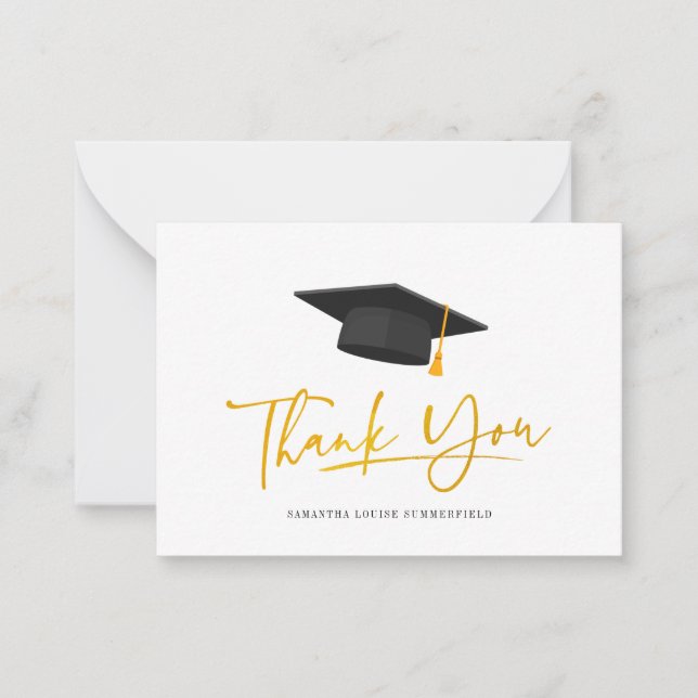 Carte de remerciements Gold Tassel de la casquette (Devant)