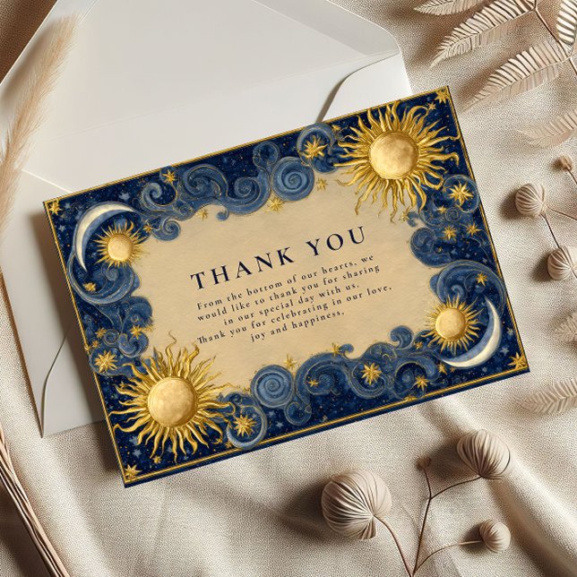 Carte De Remerciements Golden Celestial Baroque Wedding (Créateur téléchargé)