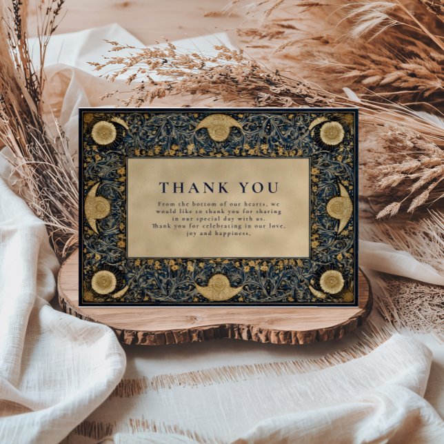 Carte De Remerciements Golden Midnight Celestial Wedding (Créateur téléchargé)