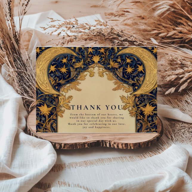 Carte De Remerciements Golden Moonlit Baroque Wedding (Créateur téléchargé)