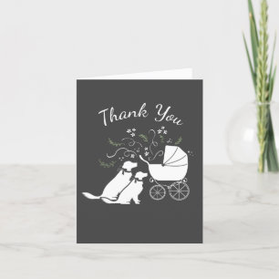 Carte De Remerciements Golden Retriever 2 Chiens Baby shower non sexiste
