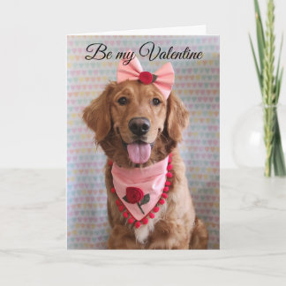 Carte De Remerciements Golden Retriever Valentine's Day greeting card