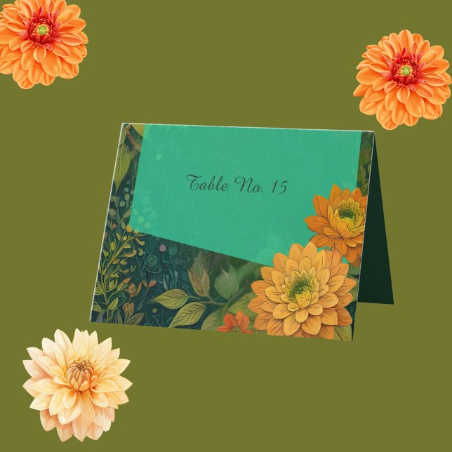 Carte De Remerciements Golden Rustic Automne Floral Mariage numéros de ta (Créateur téléchargé)