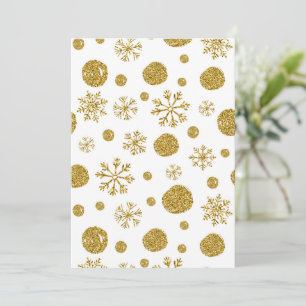 Carte De Remerciements Golden Snow Flakes 1