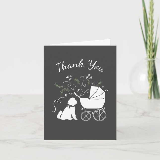 Carte De Remerciements Goldendoodle Chien Baby shower sans genre (Devant)