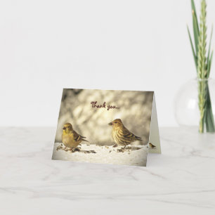 Carte De Remerciements Goldfinch and Pine Siskin Thank You