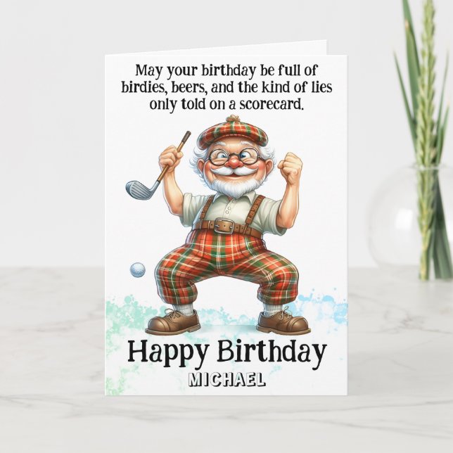 Carte De Remerciements *~* Golf AP94 Senior Fun Humour Man Birthday Card (Devant)